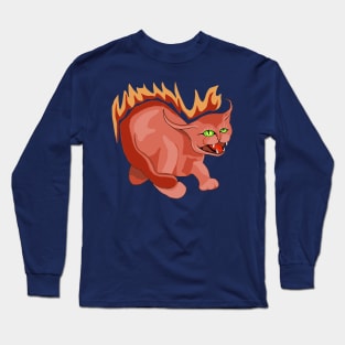 Demonic Fire Cat Long Sleeve T-Shirt